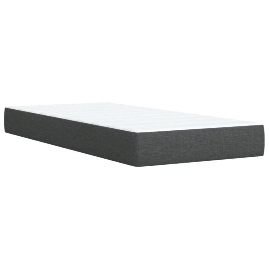 Boxspring met matras stof donkergrijs 90x190 cm