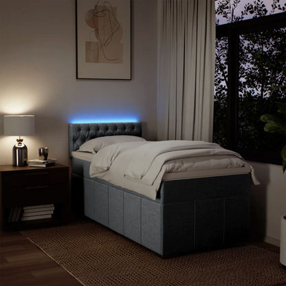 Boxspring met matras stof lichtgrijs 90x190 cm