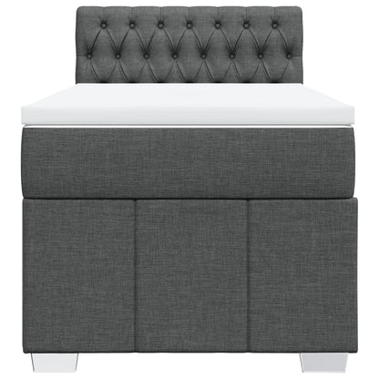 Boxspring met matras stof donkergrijs 90x190 cm