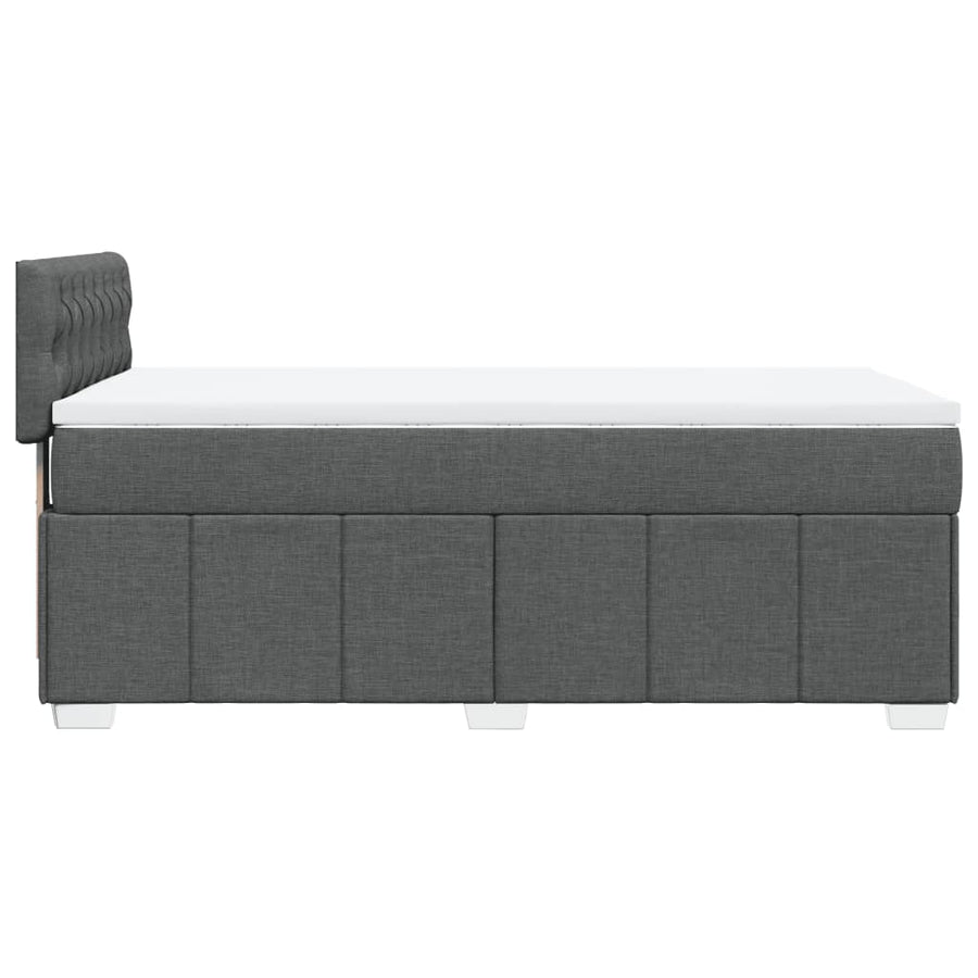 Boxspring met matras stof donkergrijs 90x190 cm