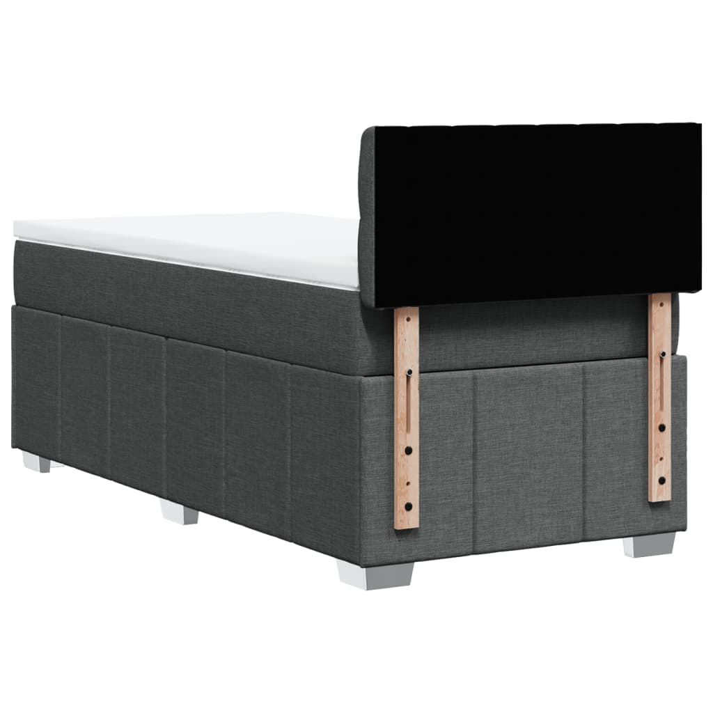 Boxspring met matras stof donkergrijs 90x190 cm