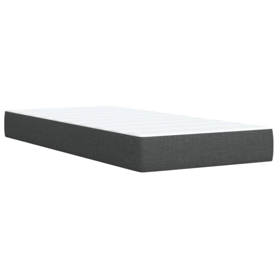 Boxspring met matras stof donkergrijs 90x190 cm