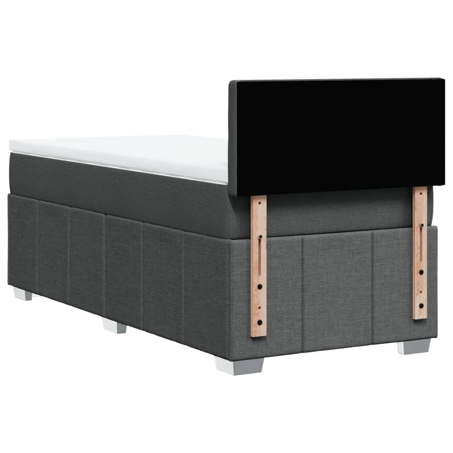 Boxspring met matras stof donkergrijs 90x190 cm