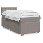 Boxspring met matras stof taupe 90x190 cm