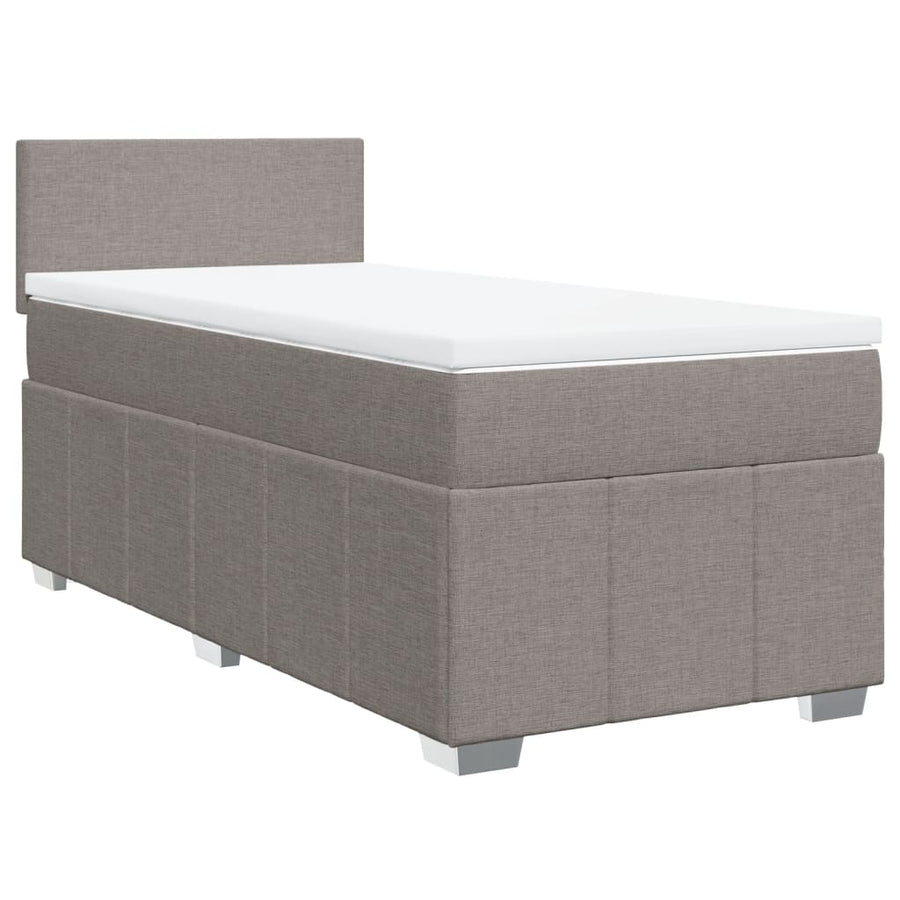 Boxspring met matras stof taupe 90x200 cm