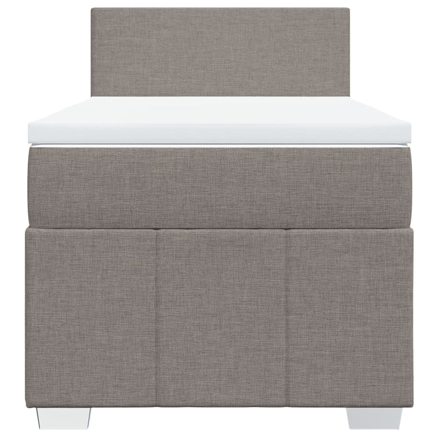 Boxspring met matras stof taupe 90x200 cm