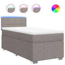 Boxspring met matras stof taupe 90x200 cm