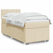 Boxspring met matras 90x200 cm crèmekleurig