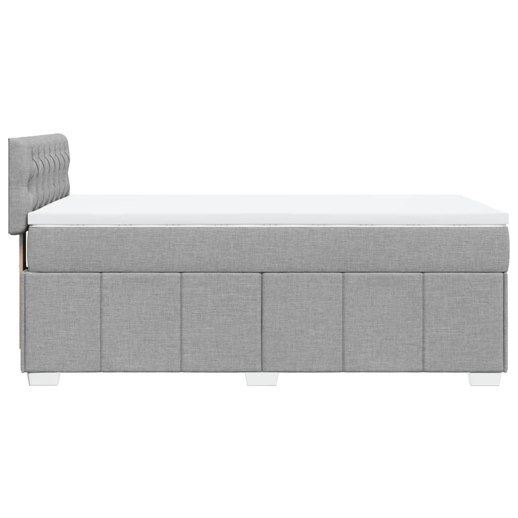 Boxspring met matras stof lichtgrijs 90x200 cm