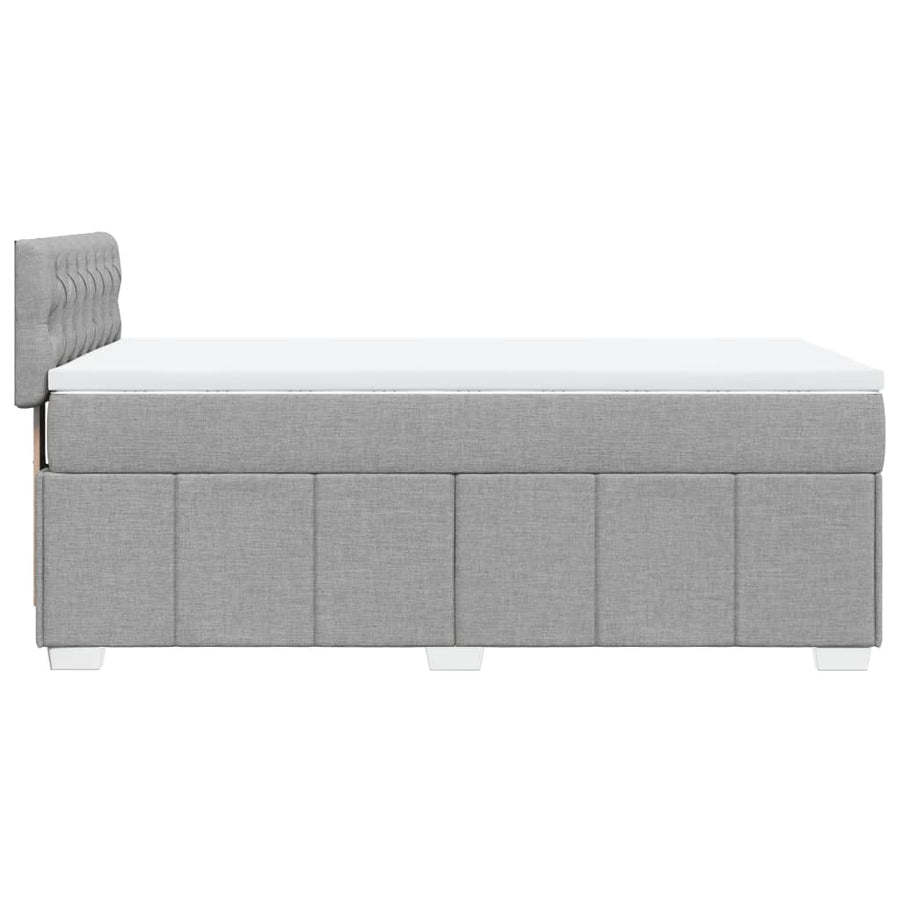 Boxspring met matras stof lichtgrijs 90x200 cm
