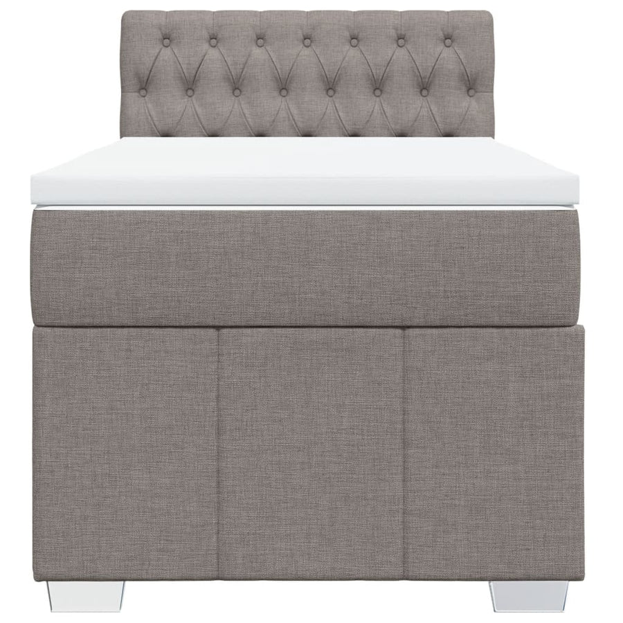 Boxspring met matras stof taupe 90x200 cm