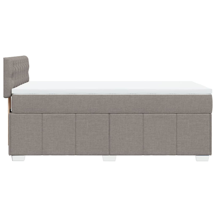 Boxspring met matras stof taupe 90x200 cm