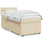 Boxspring met matras 90x200 cm crèmekleurig