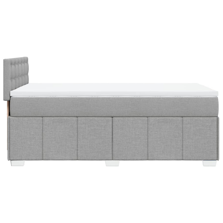 Boxspring met matras stof lichtgrijs 90x200 cm