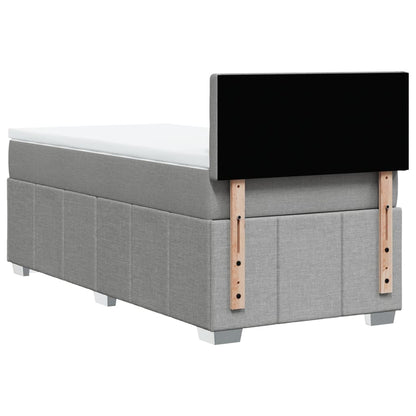 Boxspring met matras stof lichtgrijs 90x200 cm