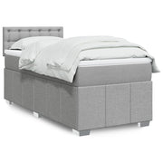 Boxspring 90x200 cm lichtgrijs met pocketveringmatras