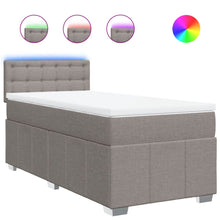 Boxspring met matras stof taupe 90x200 cm
