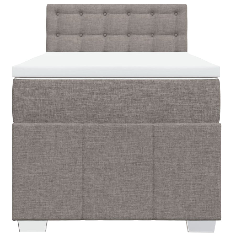 Boxspring met matras stof taupe 90x200 cm
