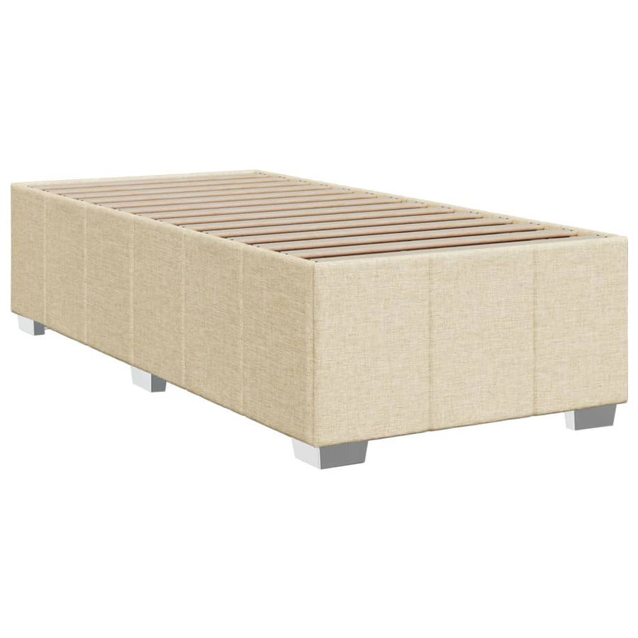 Boxspring met matras stof crèmekleurig 90x200 cm