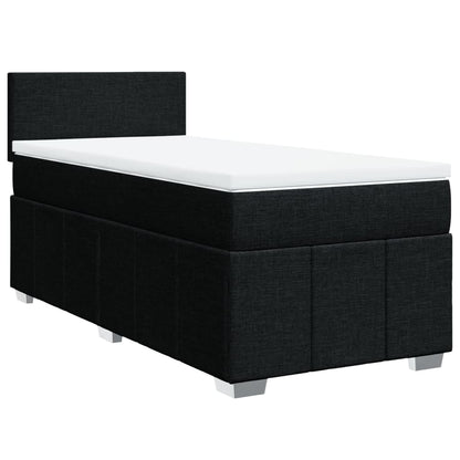 Boxspring met matras stof zwart 100x200 cm