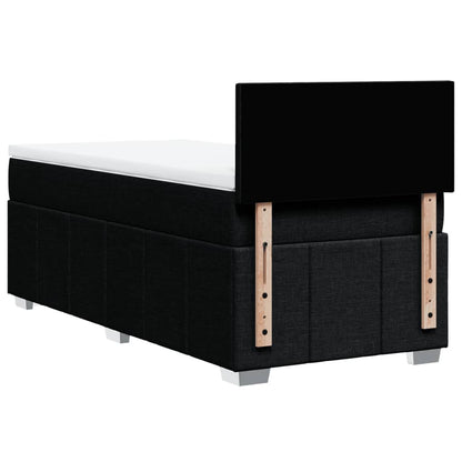 Boxspring met matras stof zwart 100x200 cm