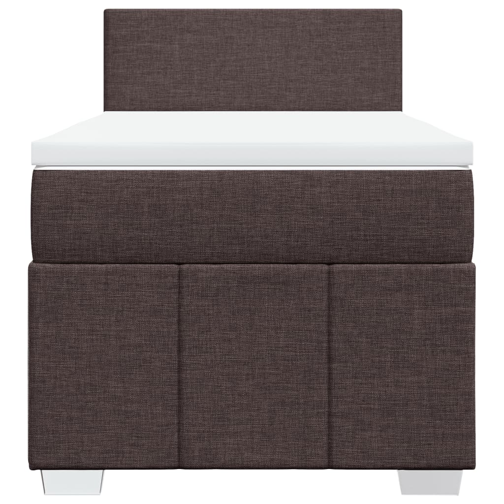 Boxspring met matras stof donkerbruin 100x200 cm