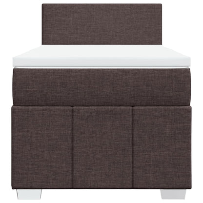 Boxspring met matras stof donkerbruin 100x200 cm