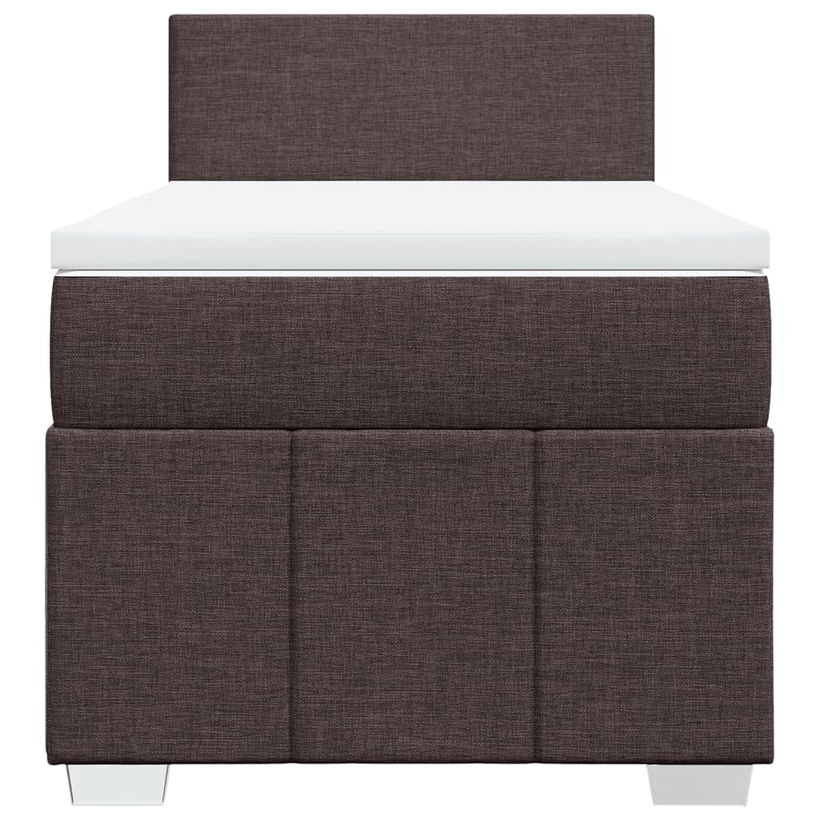 Boxspring met matras stof donkerbruin 100x200 cm