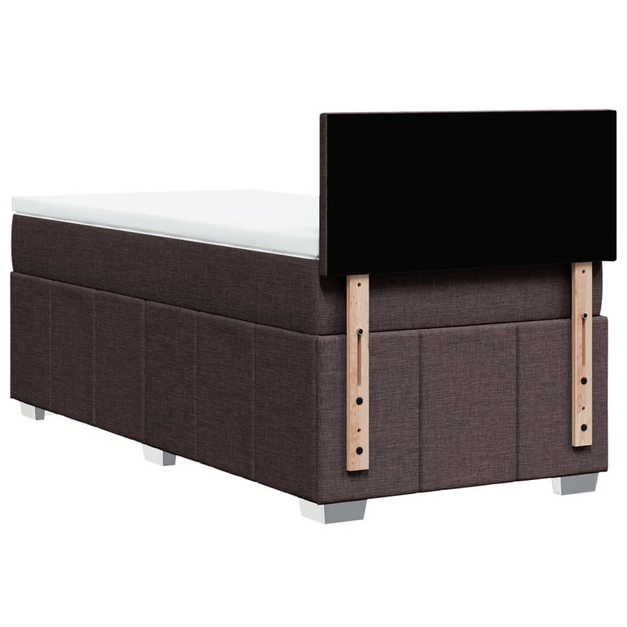 Boxspring met matras stof donkerbruin 100x200 cm