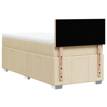 Boxspring met matras stof crèmekleurig 100x200 cm