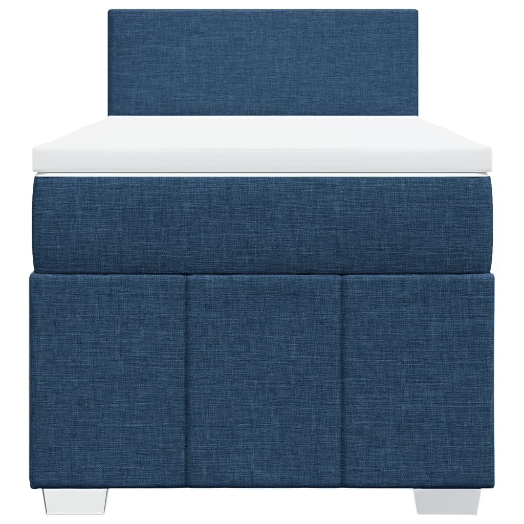 Boxspring met matras stof blauw 100x200 cm