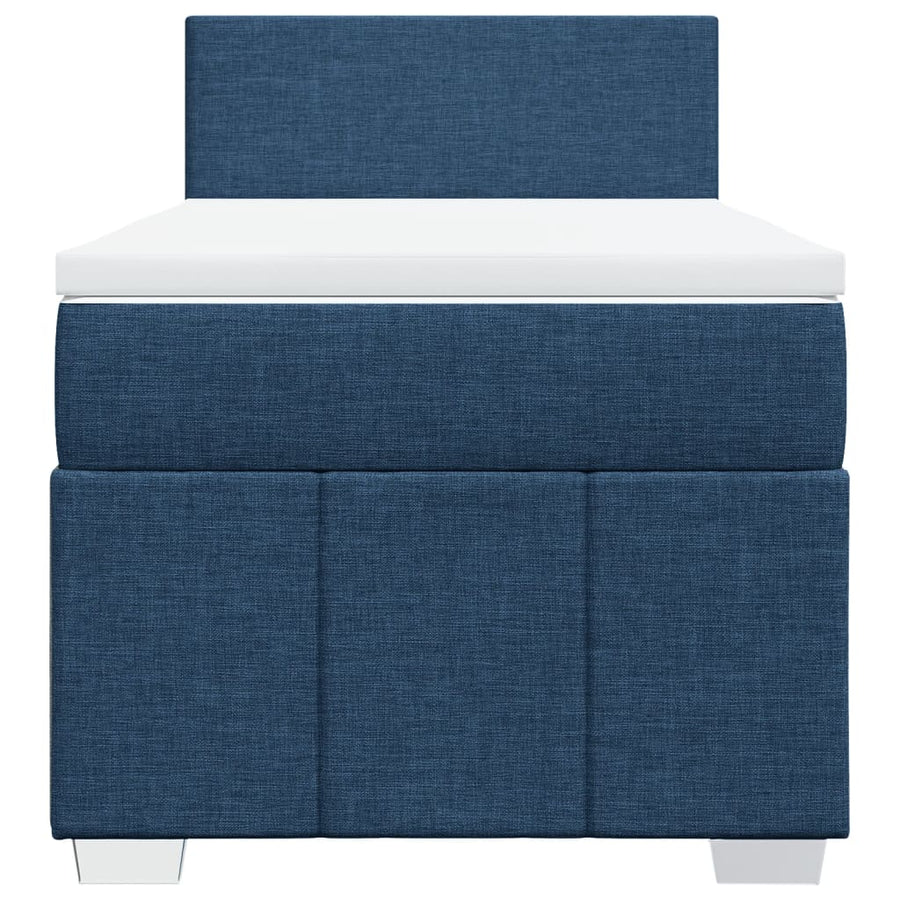 Boxspring met matras stof blauw 100x200 cm