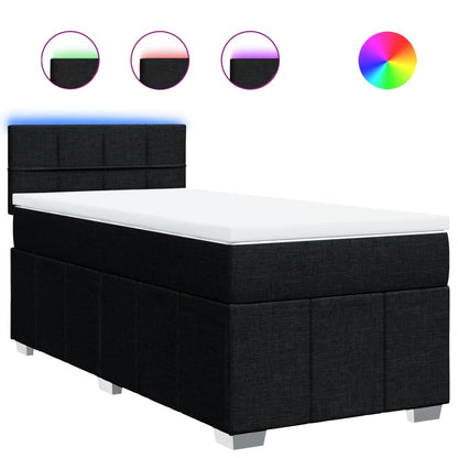 Boxspring met matras stof zwart 100x200 cm