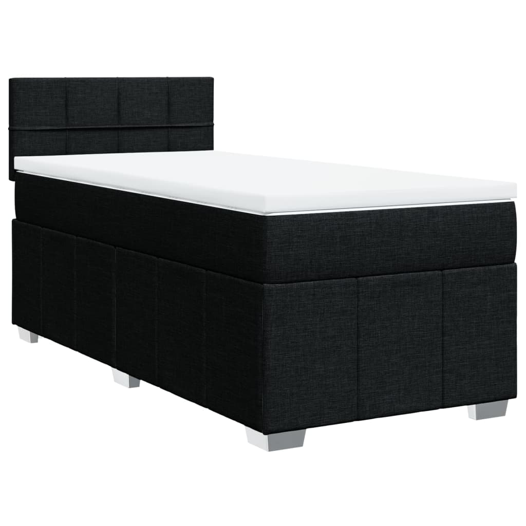 Boxspring met matras stof zwart 100x200 cm