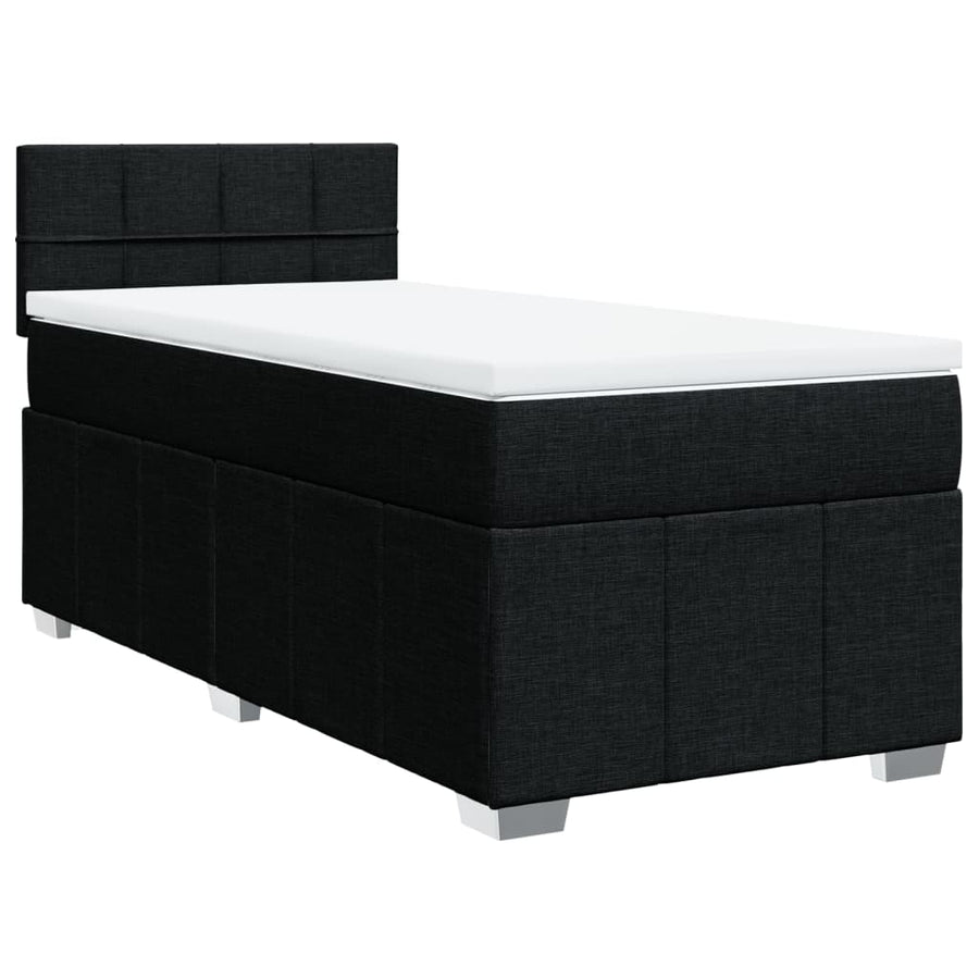Boxspring met matras stof zwart 100x200 cm