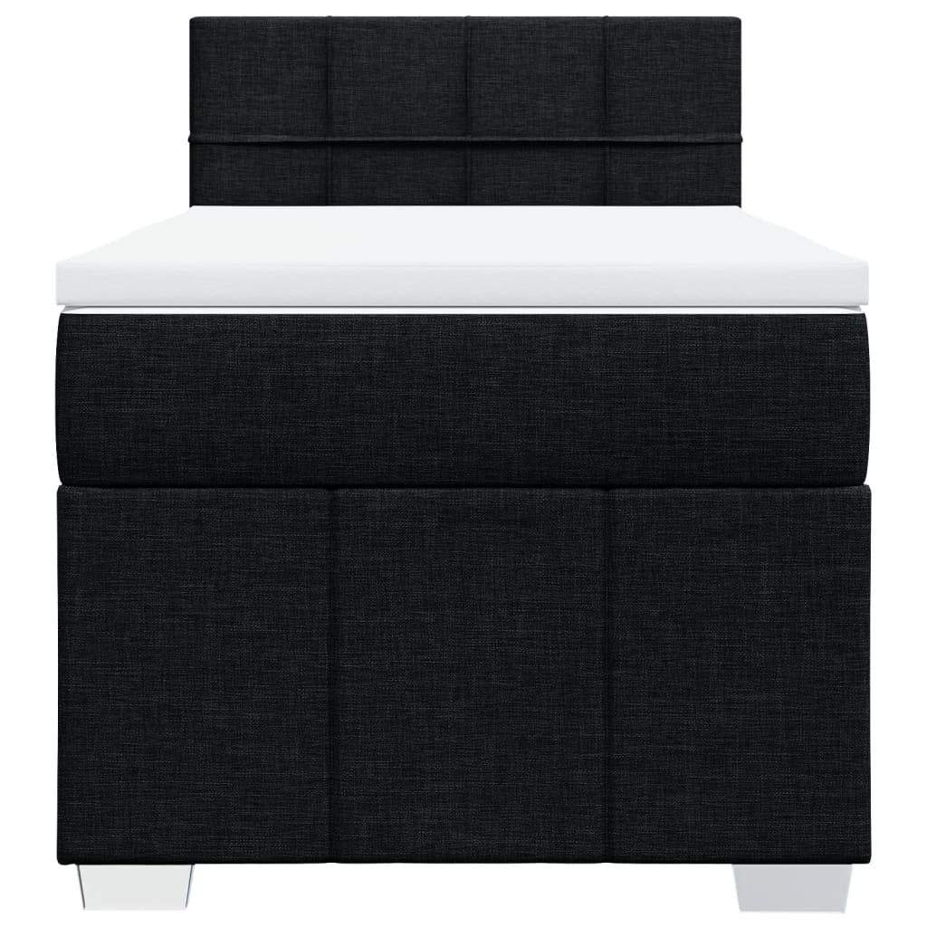 Boxspring met matras stof zwart 100x200 cm