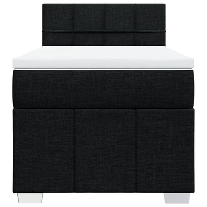 Boxspring met matras stof zwart 100x200 cm