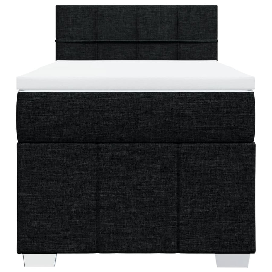Boxspring met matras stof zwart 100x200 cm