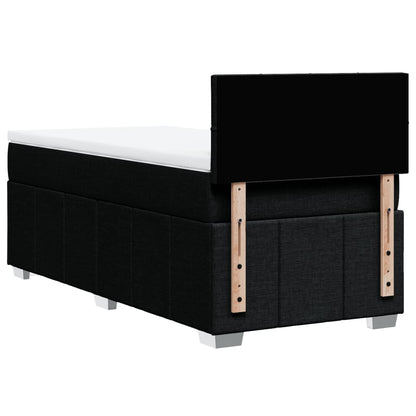 Boxspring met matras stof zwart 100x200 cm