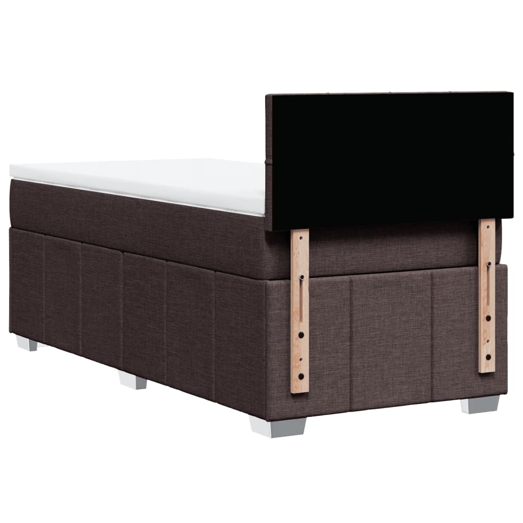 Boxspring met matras stof donkerbruin 100x200 cm