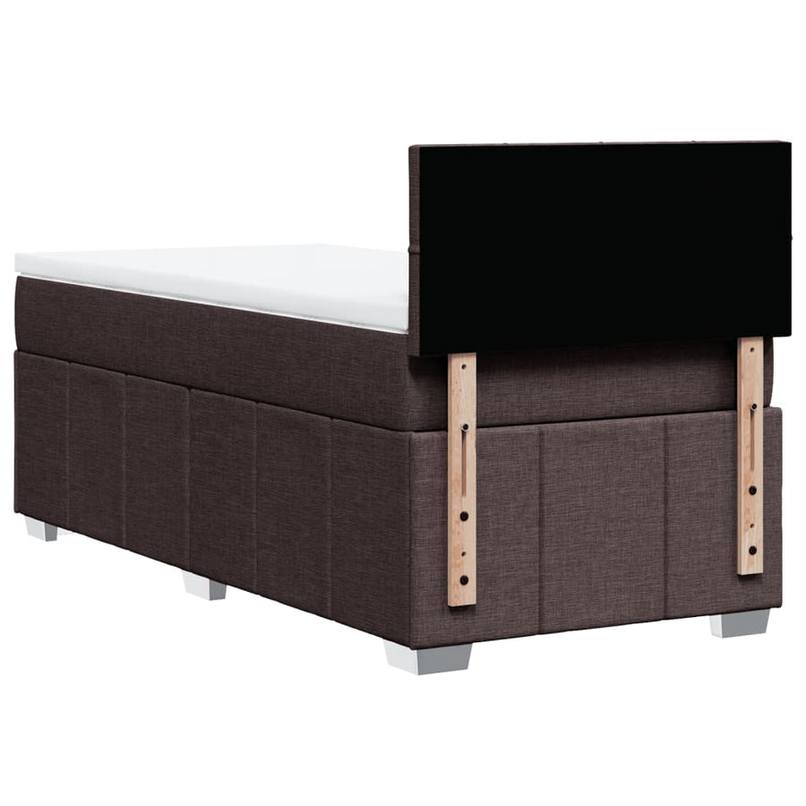 Boxspring met matras stof donkerbruin 100x200 cm