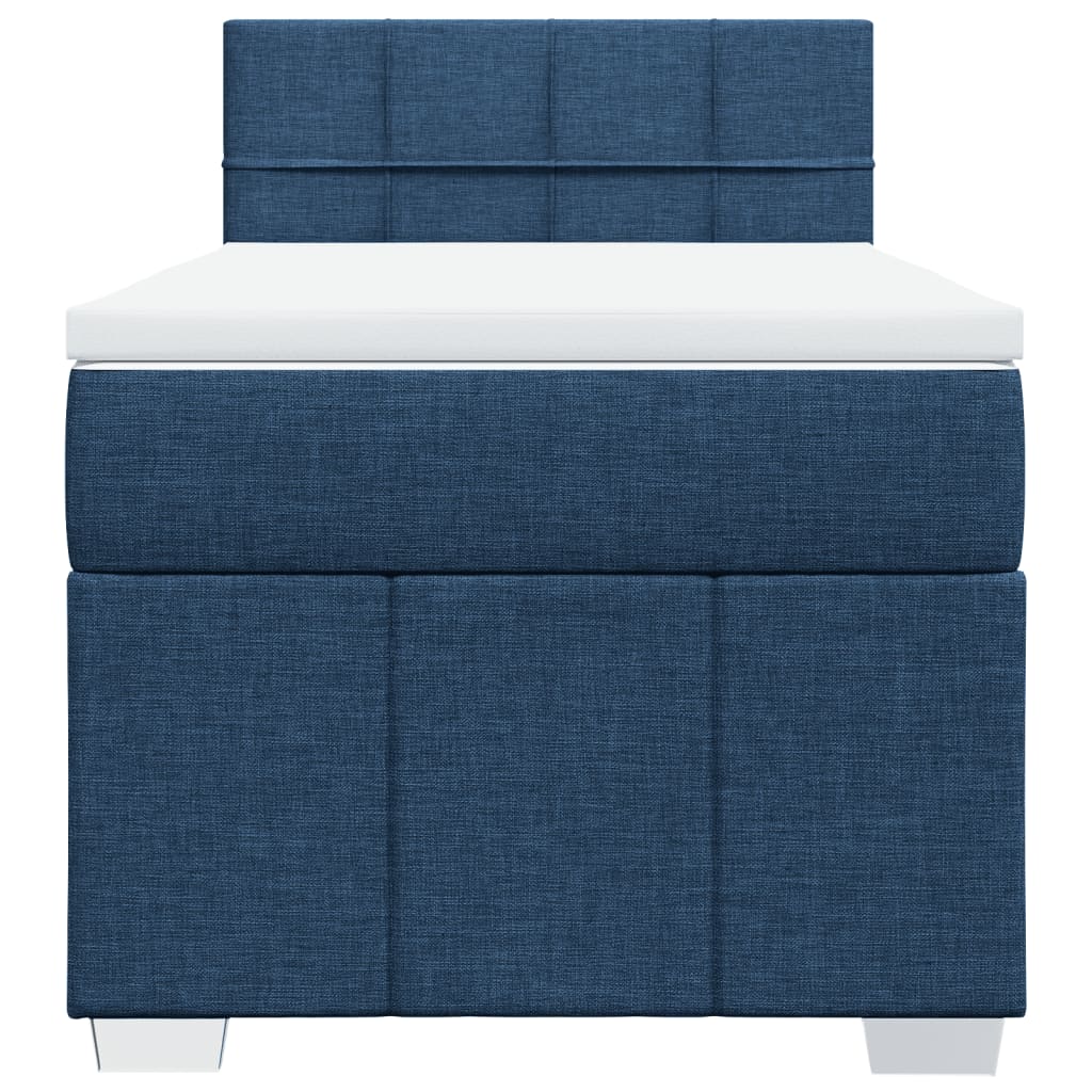 Boxspring met matras stof blauw 100x200 cm