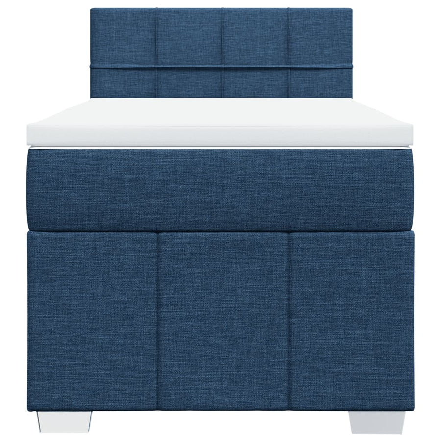 Boxspring met matras stof blauw 100x200 cm