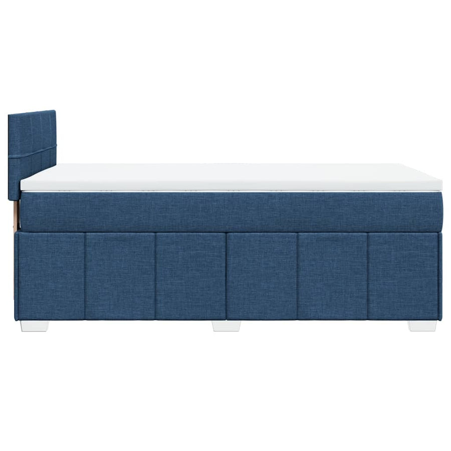 Boxspring met matras stof blauw 100x200 cm