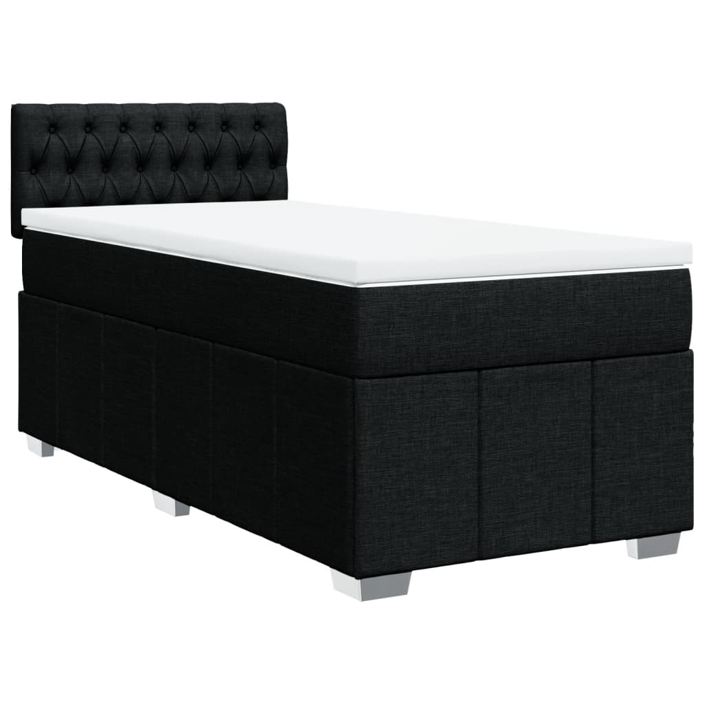 Boxspring met matras stof zwart 100x200 cm
