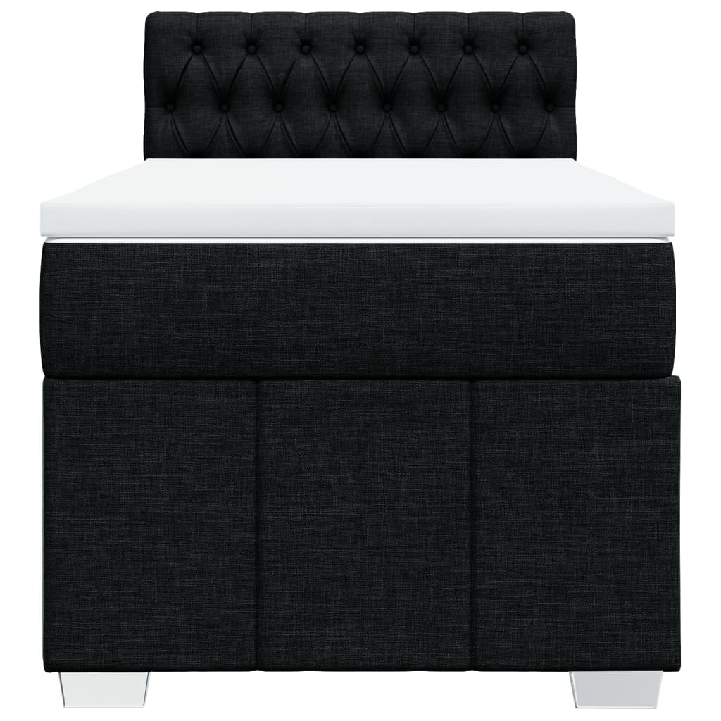 Boxspring met matras stof zwart 100x200 cm