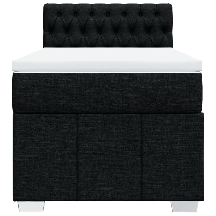 Boxspring met matras stof zwart 100x200 cm