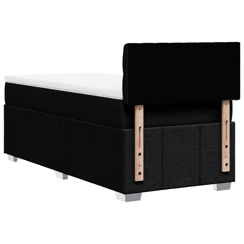 Boxspring met matras stof zwart 100x200 cm