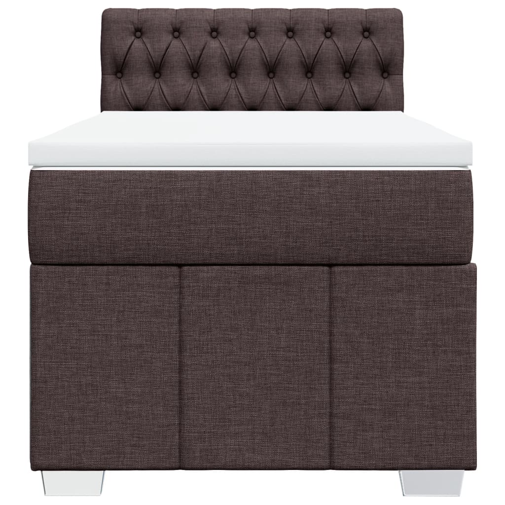 Boxspring met matras stof donkerbruin 100x200 cm