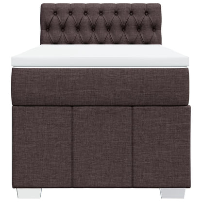 Boxspring met matras stof donkerbruin 100x200 cm